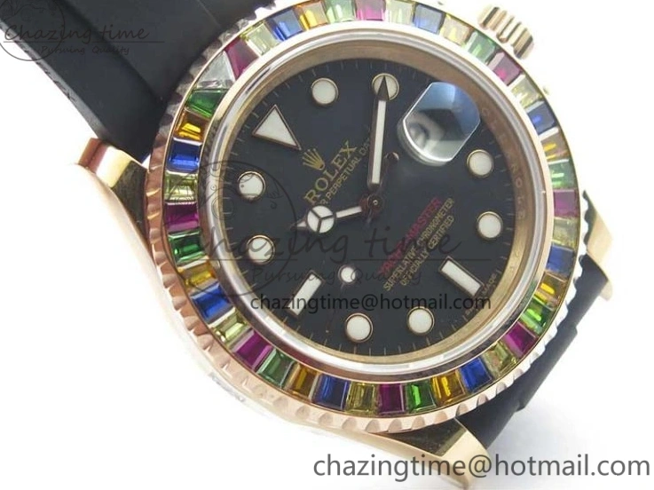 MiroTime 0112 WeatherProof Yacht-Master 40 116695SATS Bp Maker Best Edition Black Dial on Rubber Strap SA 3001